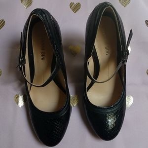 Black stiletto mary jane heels